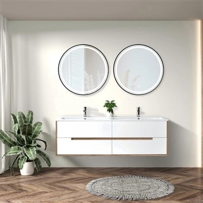 Floating Double Sink Bathroom Vanity